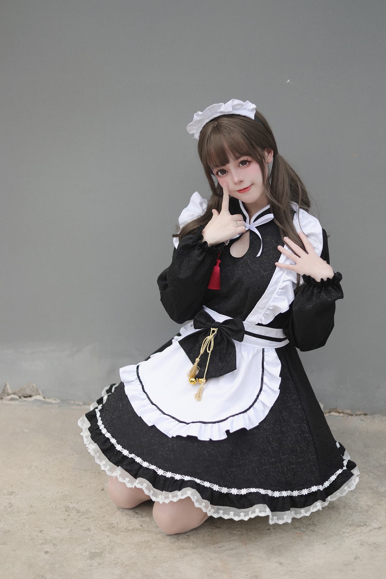 チャイナ服 メイド風ゴシック調ワンピース