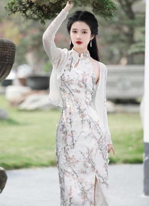 チャイナ服 桜 デザイン 美シルエット チャイナドレス