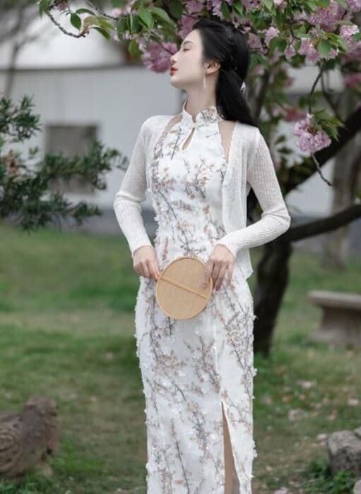 チャイナ服 桜 デザイン 美シルエット チャイナドレス