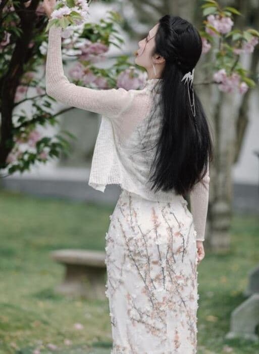 チャイナ服 桜 デザイン 美シルエット チャイナドレス