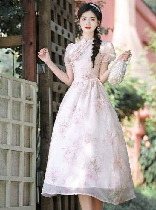 チャイナ服 パフスリーブ 姫系 チャイナドレス