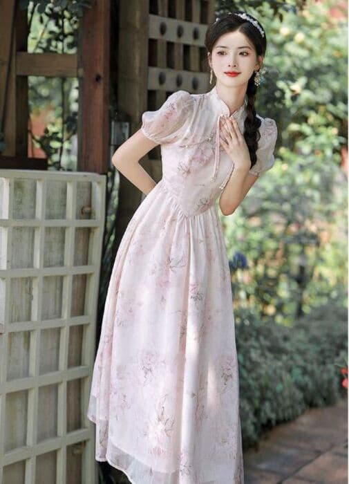 チャイナ服 パフスリーブ 姫系 チャイナドレス