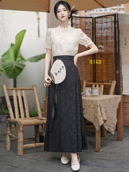 チャイナ服　モノトーンチャイナドレス