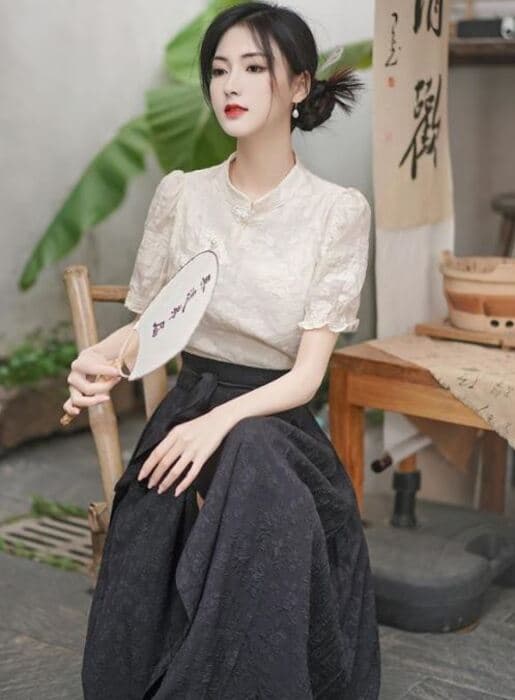 チャイナ服　モノトーンチャイナドレス