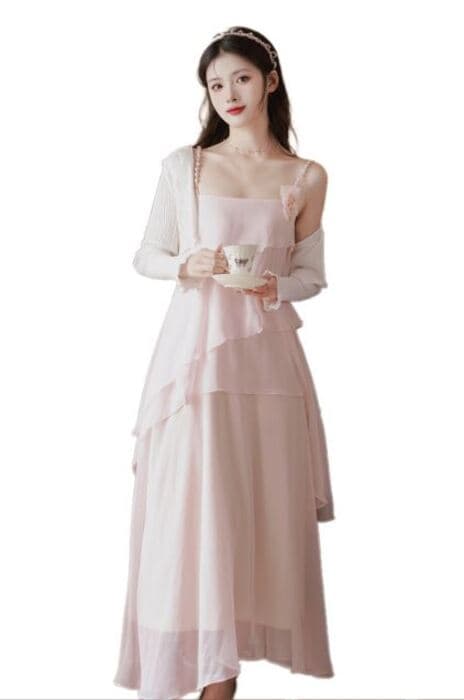 チャイナ服 ふんわり ピンク お嬢様風 チャイナドレス