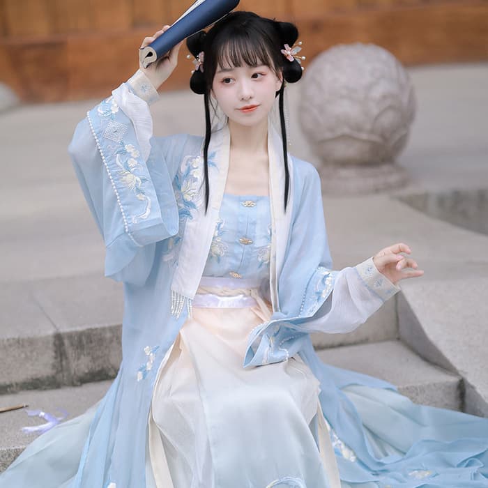 中華ロリータ　ペールブルースプリンググラデーションセットアップ