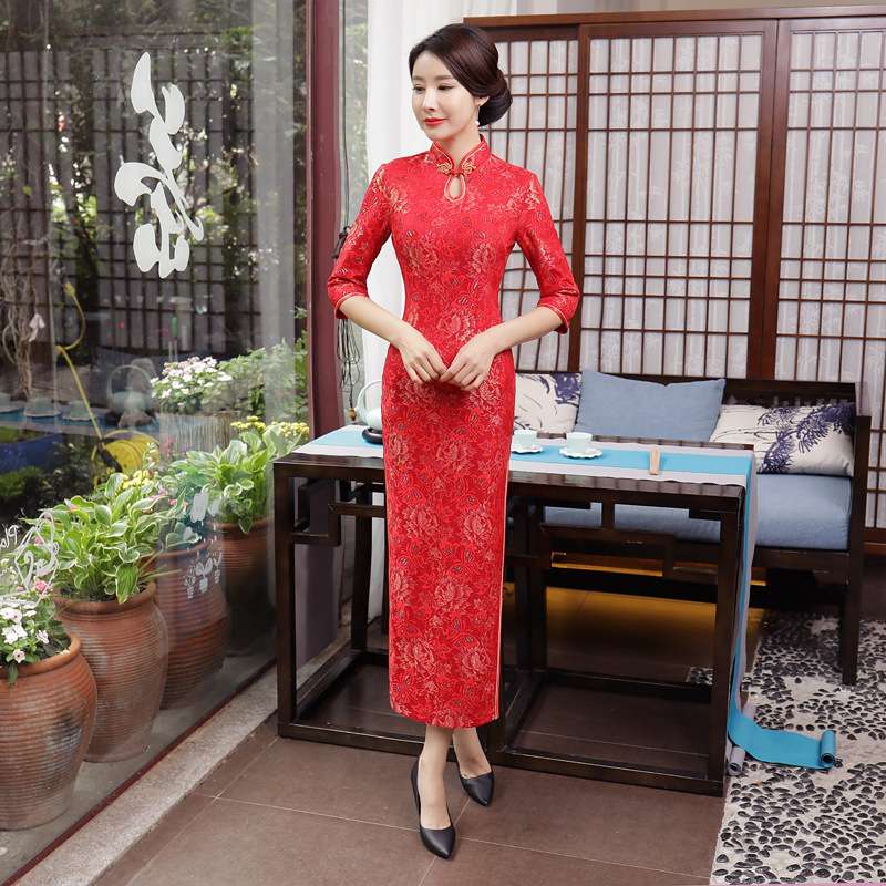 優雅な伝統美 チャイナ服ワンピース
