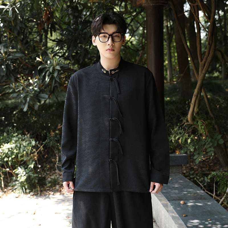 チャイナ服  伝統的チャイナ襟シャツ