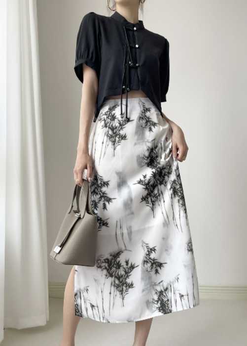 チャイナ服  モノトーンコーデ チャイナセットアップ