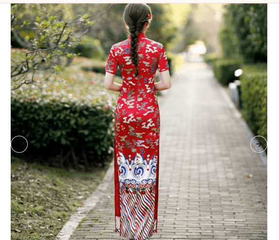 鳳凰刺繍豪華ケープ付きロング丈チャイナ服