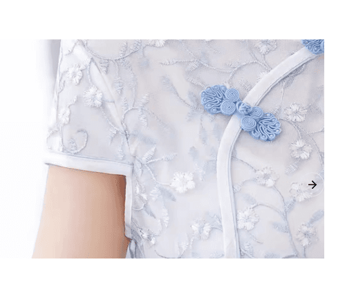 花柄刺繍レース切替チャイナボタンワンピース