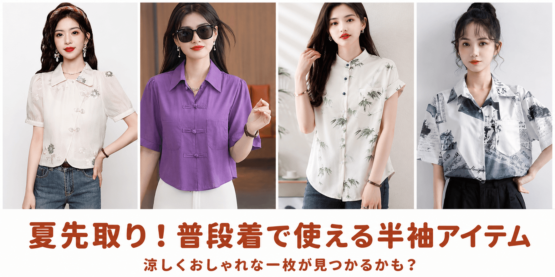 夏先取り！普段着で使える半袖アイテム