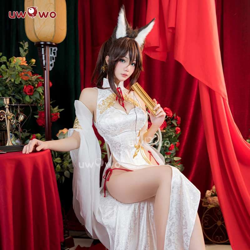 チャイナ服  狐耳付きチャイナドレス風コスプレ衣装