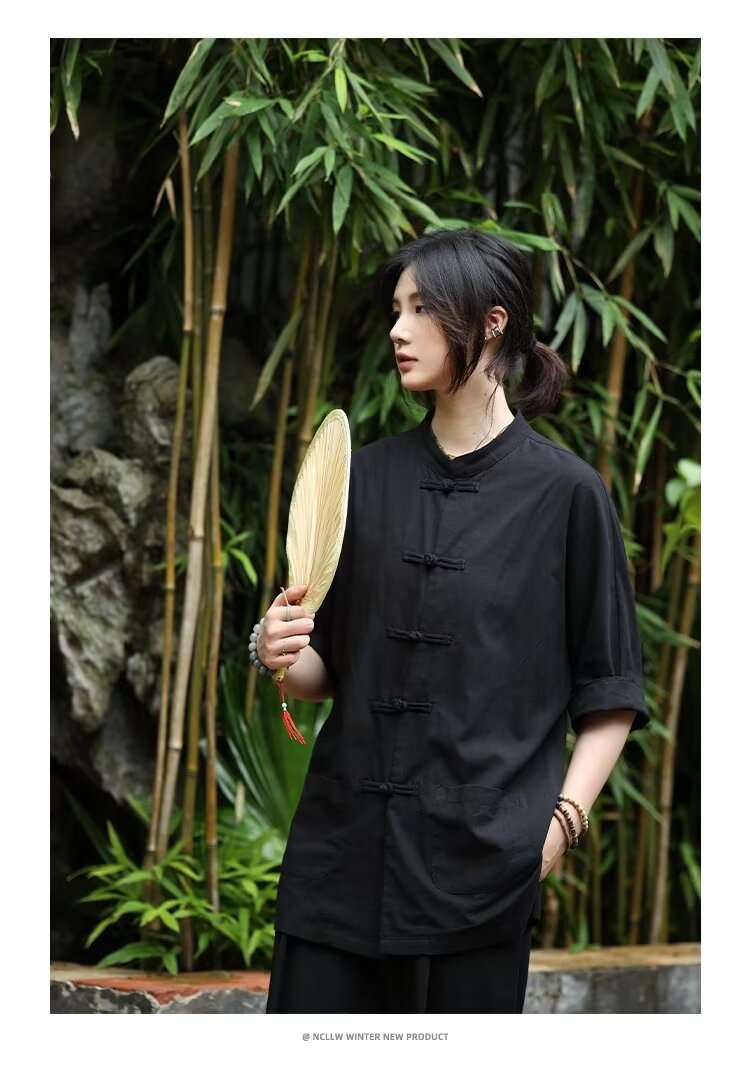 チャイナ服  中国風デザインリラックスシャツ