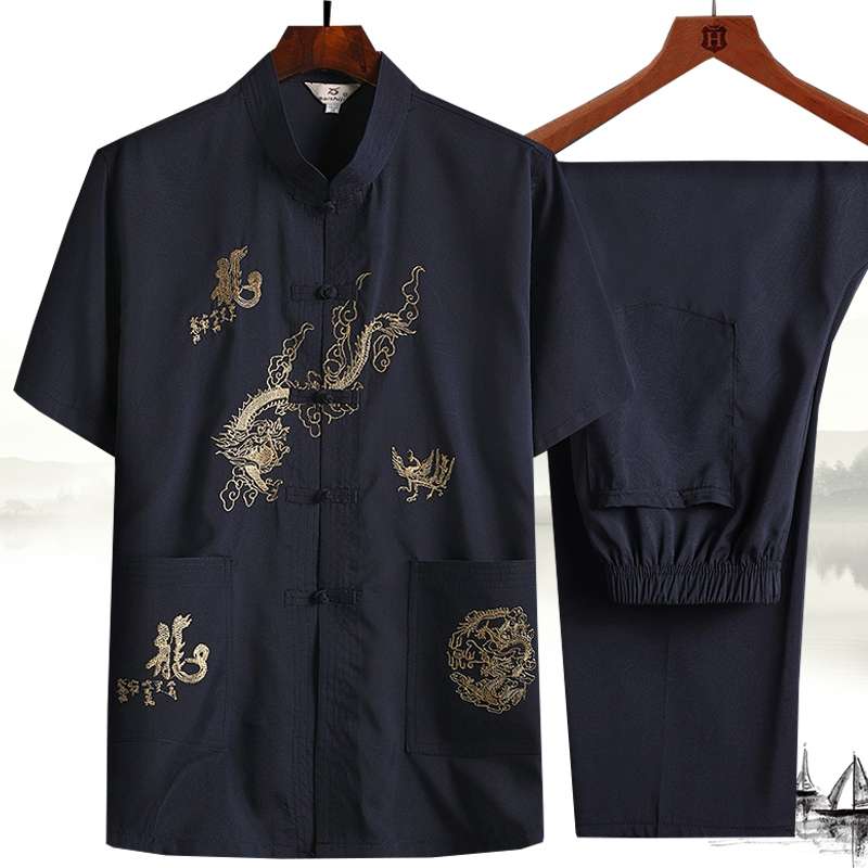 チャイナ服  刺繍入り中国風上下セット