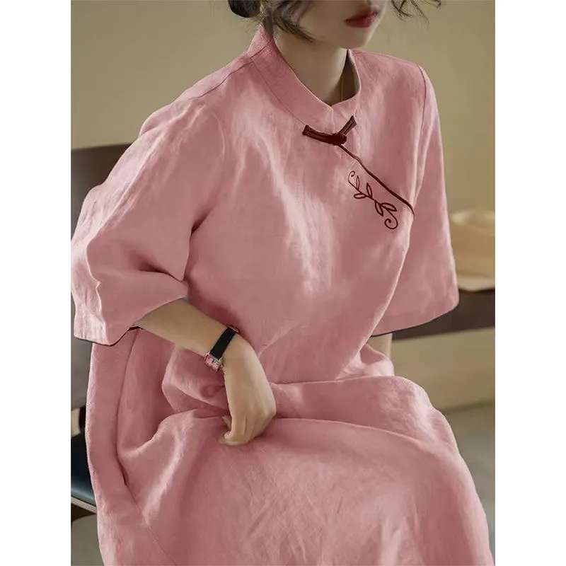チャイナ服　斜め襟チャイナ風ワンピース