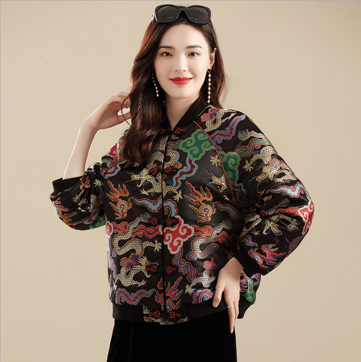 チャイナ服  龍柄刺繍入りチャイナ風ブルゾン