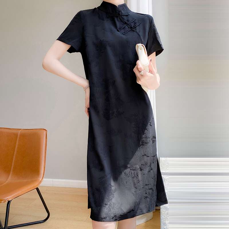 チャイナ服  ミディ丈 旗袍（チーパオ）風 チャイナドレス