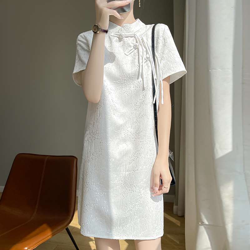 チャイナ服  チャイナ風デザイン シルキーワンピース