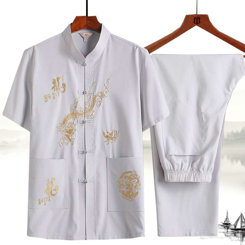 チャイナ服  刺繍入り中国風上下セット