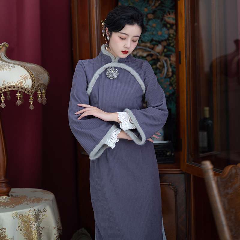 チャイナ服 チャイナ襟フィットワンピース