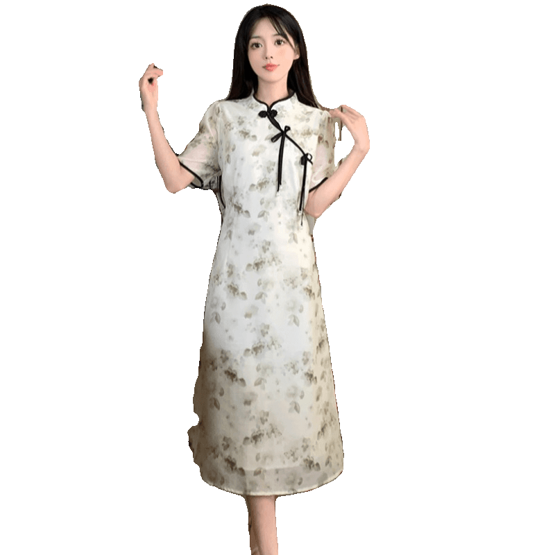 チャイナ服  月花チャイナワンピース