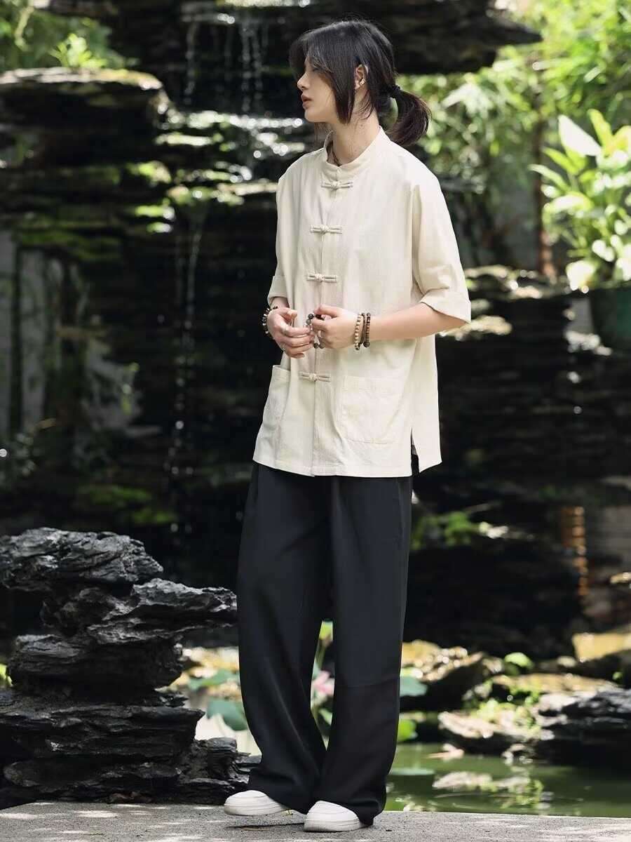 チャイナ服  中国風デザインリラックスシャツ