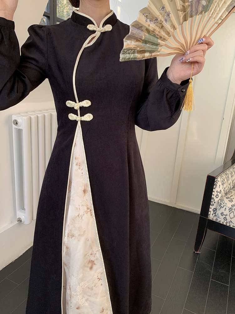 チャイナ服 優雅な東洋風ツーピースドレス
