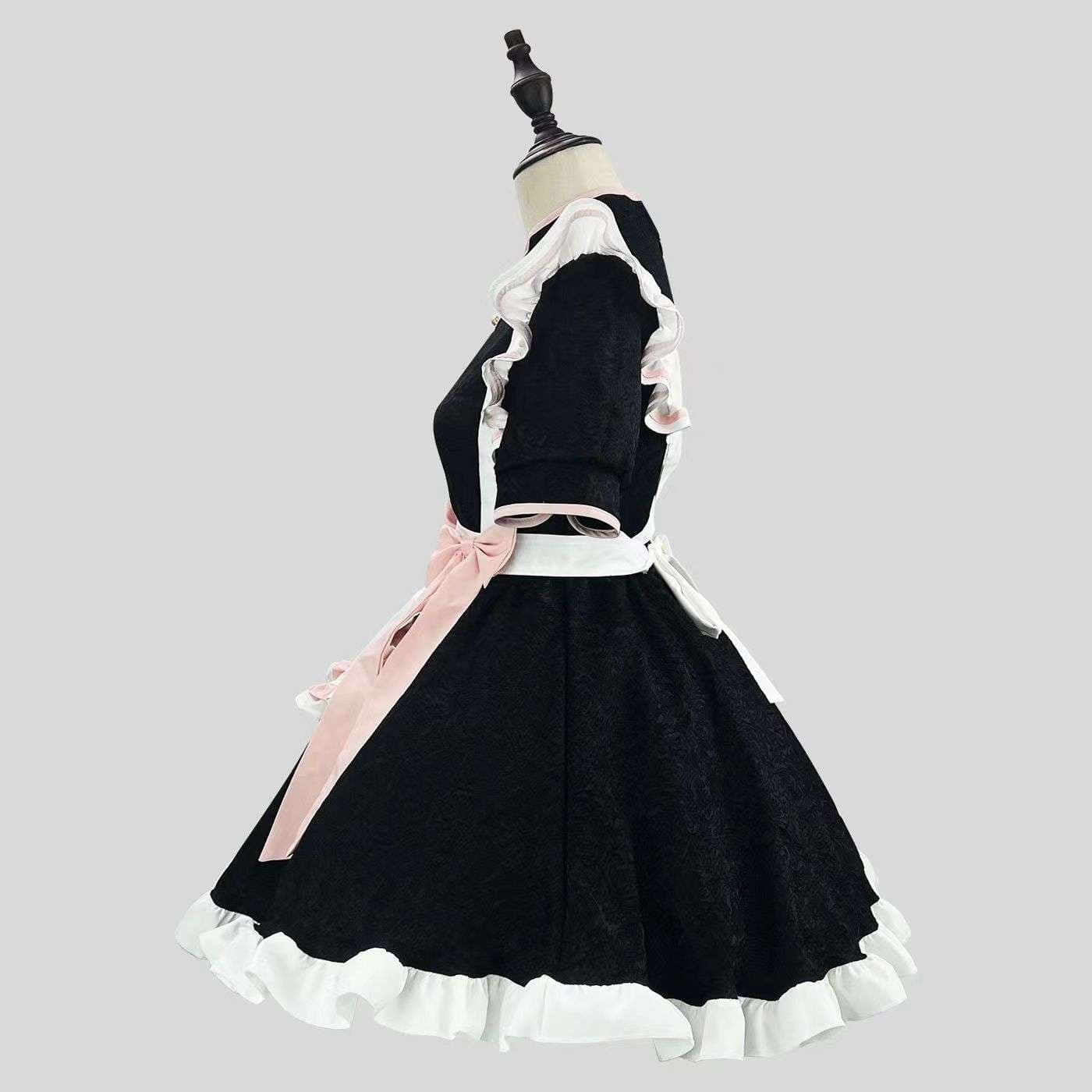 メイド風チャイナ襟フリルワンピース