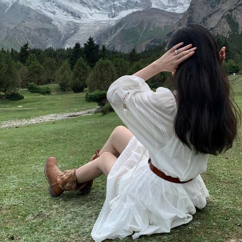 チャイナ服  山岳リゾート風フレアワンピース