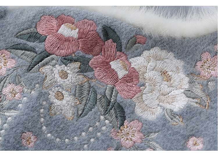 チャイナ服 花刺繍入りチャイナ風セットアップ