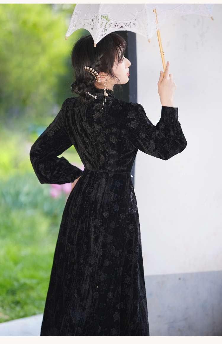 チャイナ服 清楚優雅な中華風ロングドレス