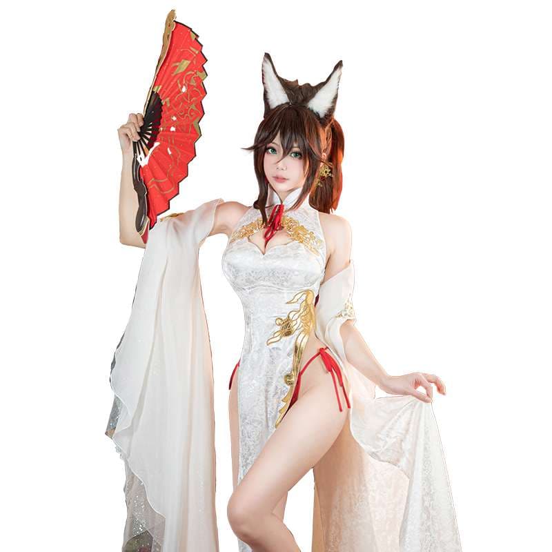 チャイナ服  狐耳付きチャイナドレス風コスプレ衣装