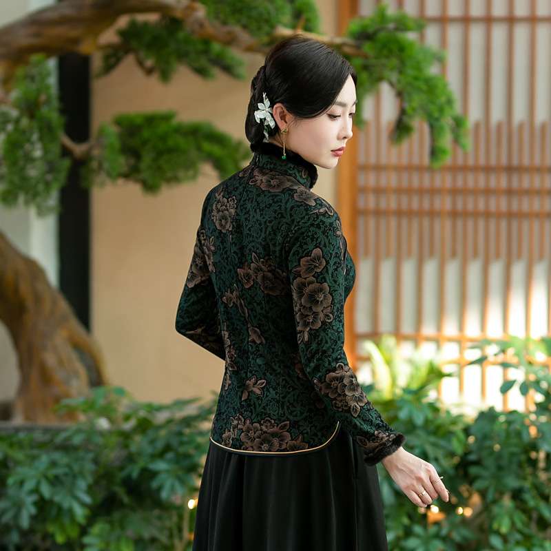 チャイナ服 伝統柄チャイナブラウス