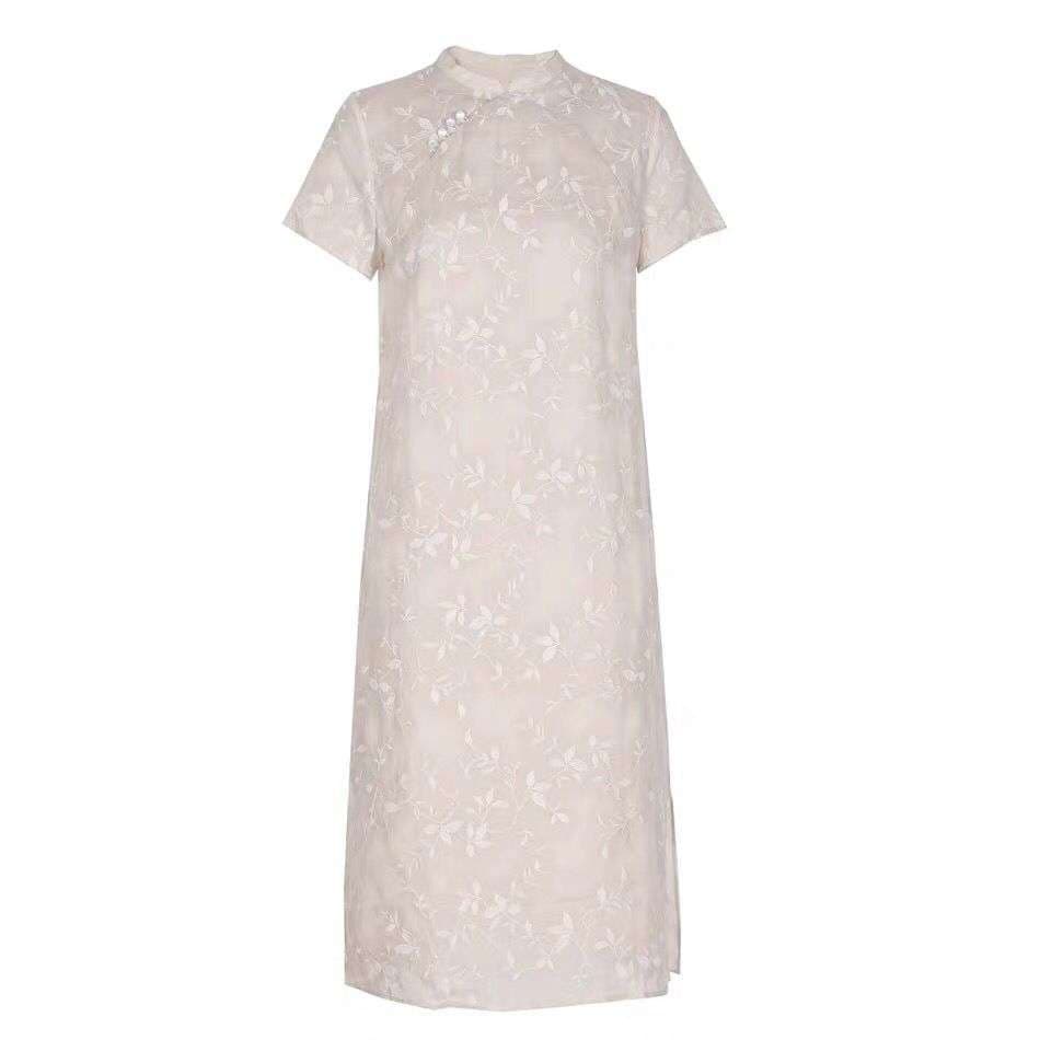 チャイナ服  上品シンプルチャイナワンピース