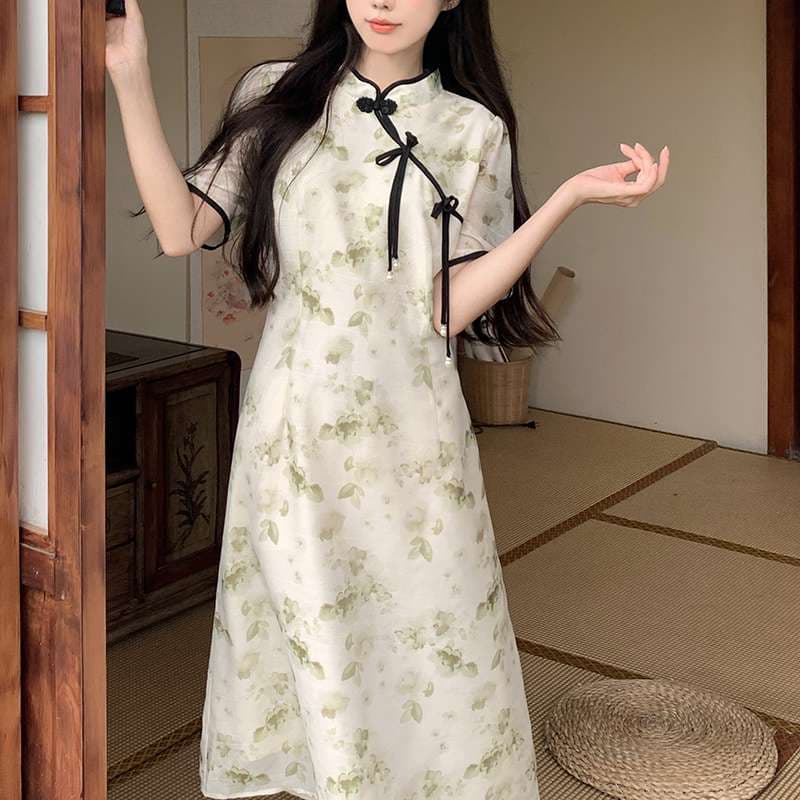 チャイナ服  月花チャイナワンピース