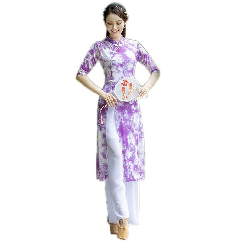 チャイナ服  エレガント チャイナドレス アオザイ