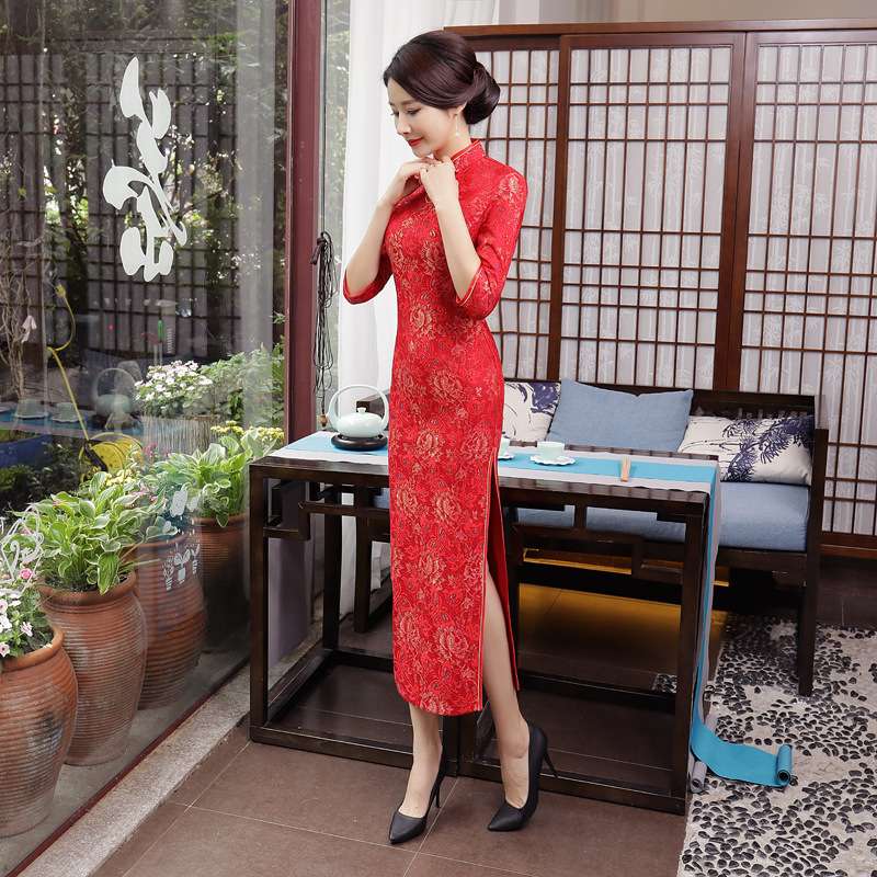 優雅な伝統美 チャイナ服ワンピース