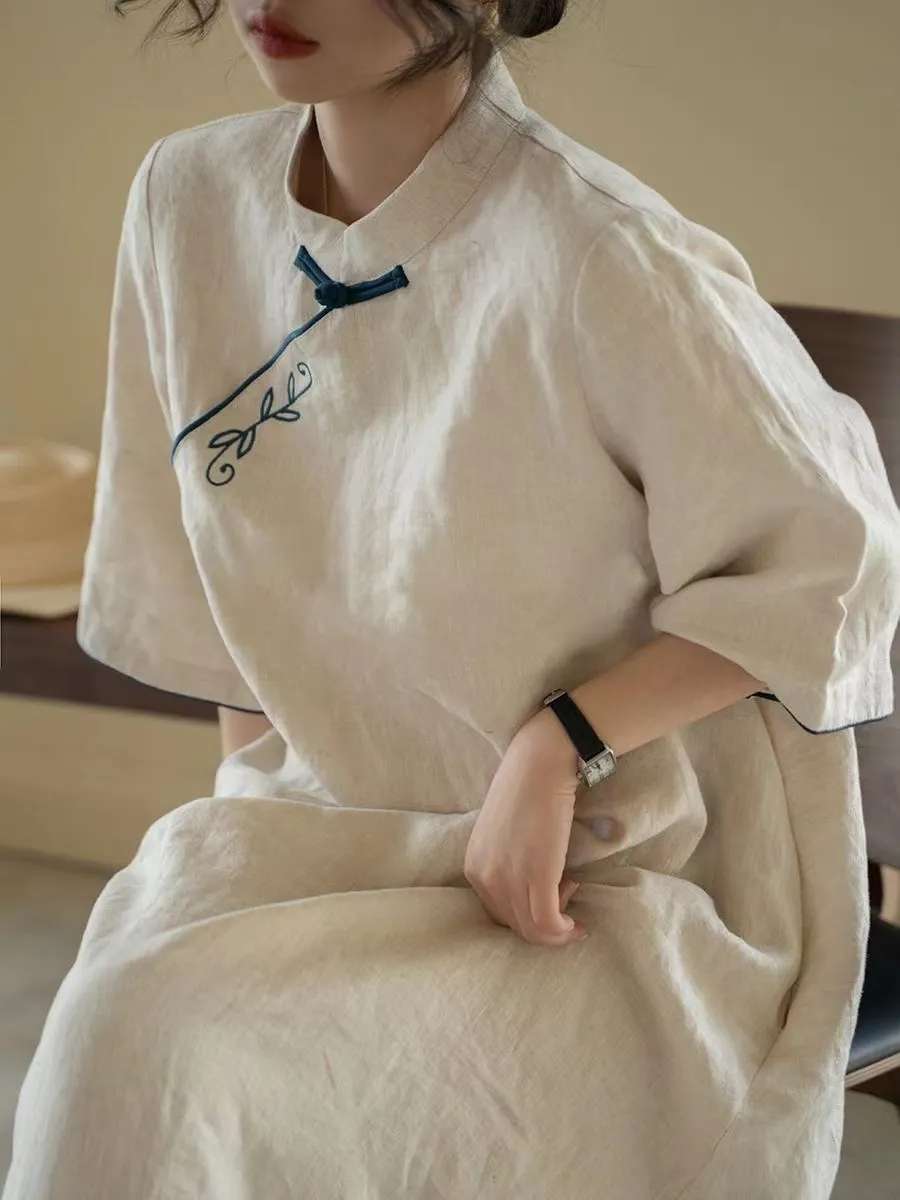 チャイナ服　斜め襟チャイナ風ワンピース