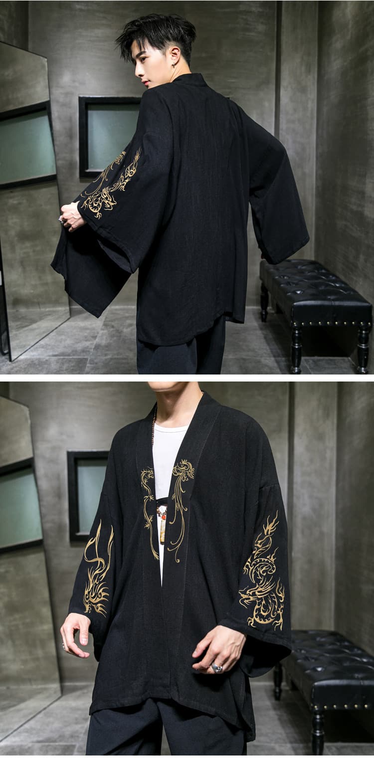 チャイナ服 鳳凰刺繍が映える和風羽織ジャケット