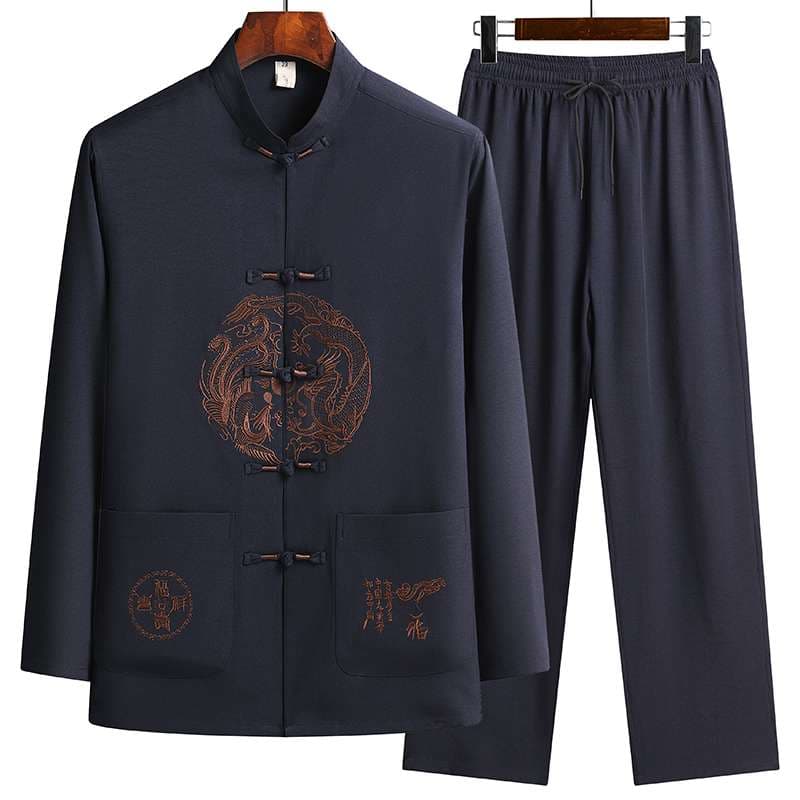 チャイナ服  刺繍入り中国風パジャマ上下セット