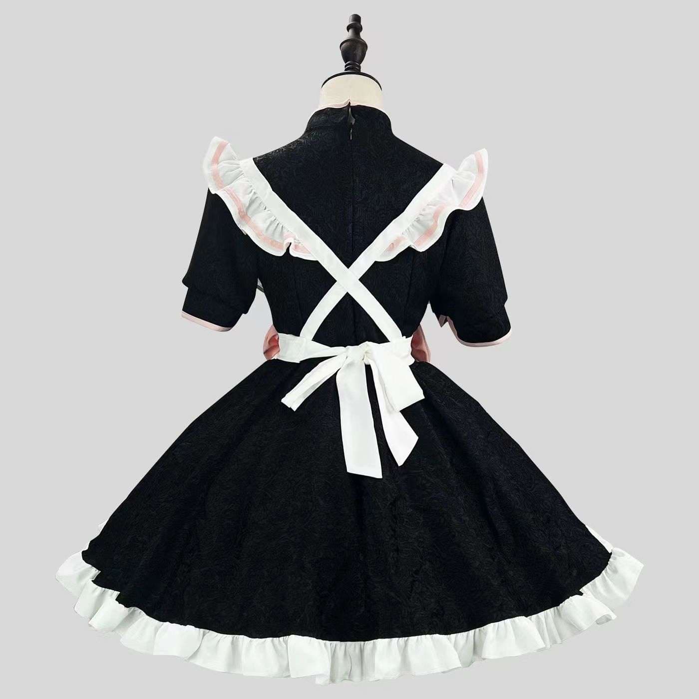 メイド風チャイナ襟フリルワンピース