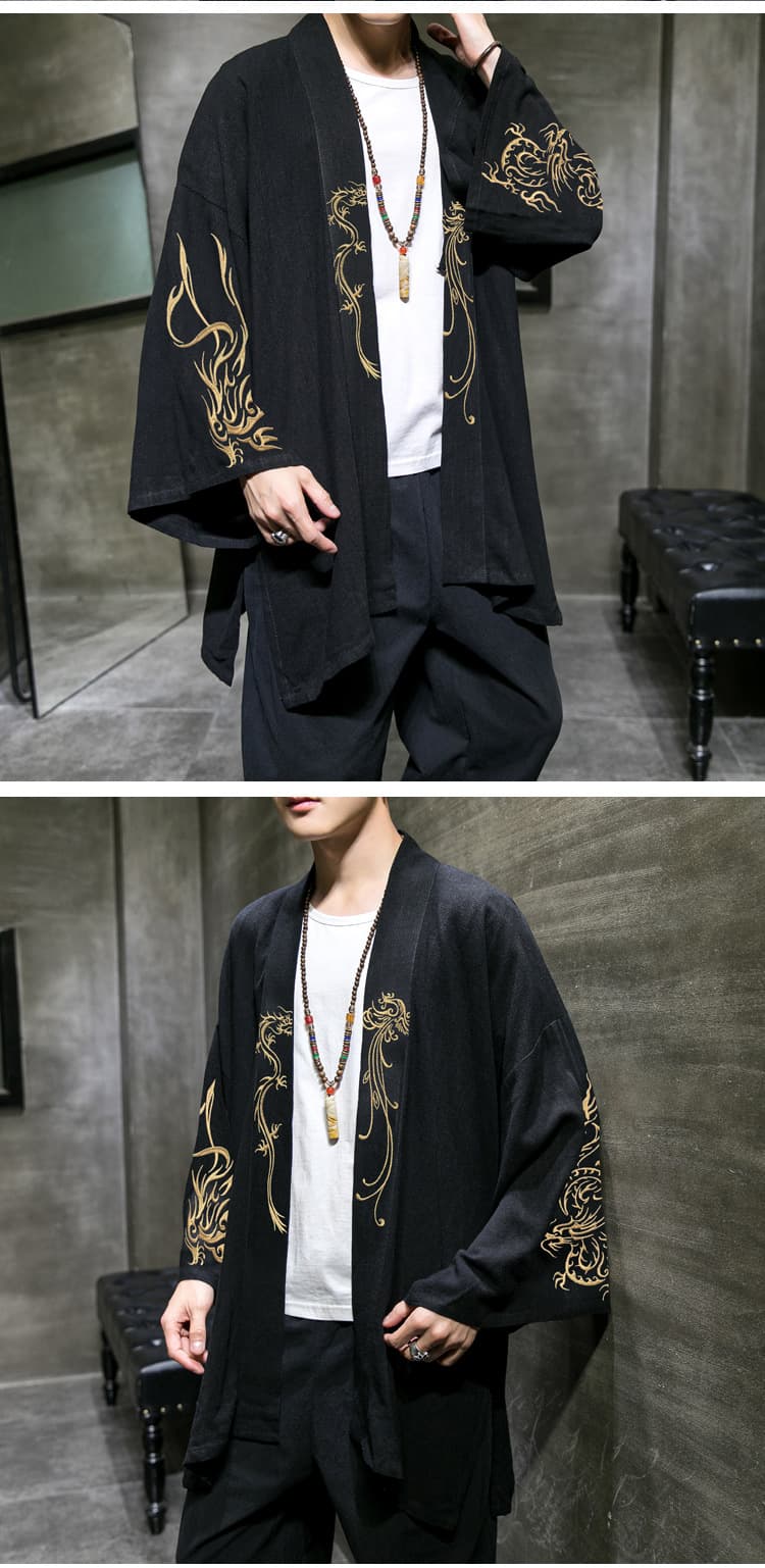 チャイナ服 鳳凰刺繍が映える和風羽織ジャケット