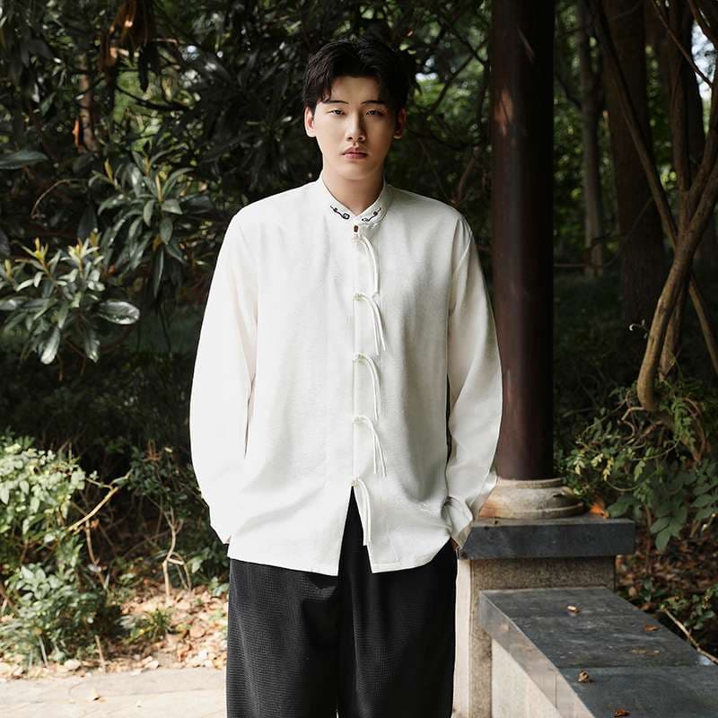 チャイナ服  伝統的チャイナ襟シャツ