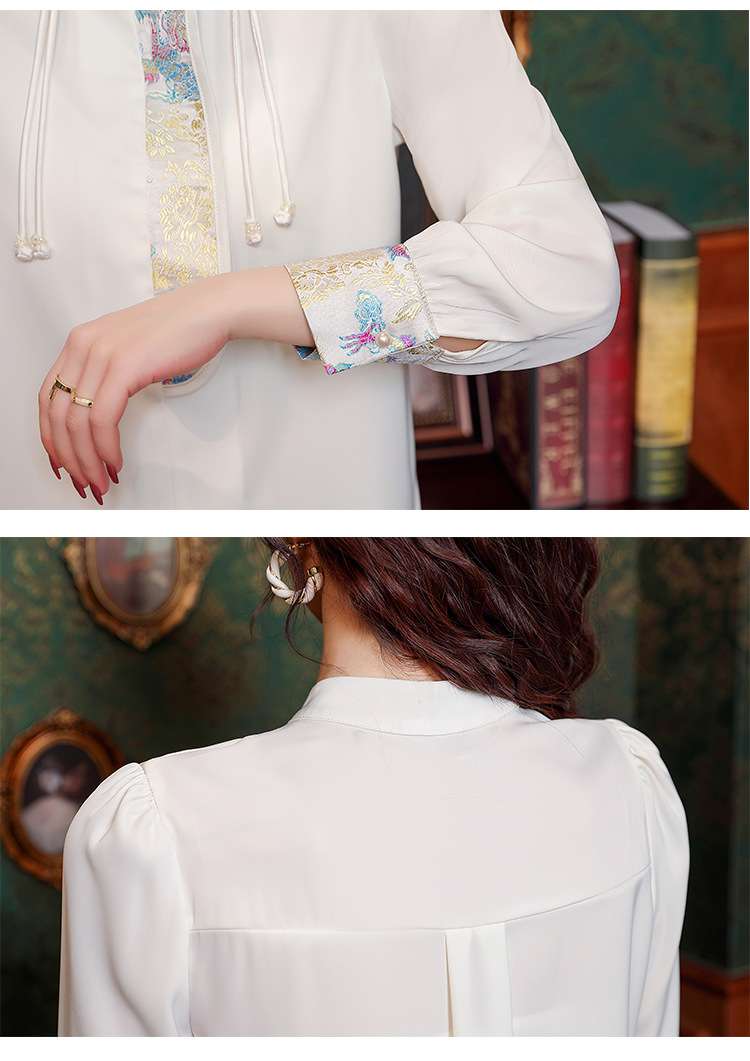 チャイナ服 チャイナ風デザイン刺繍ブラウス