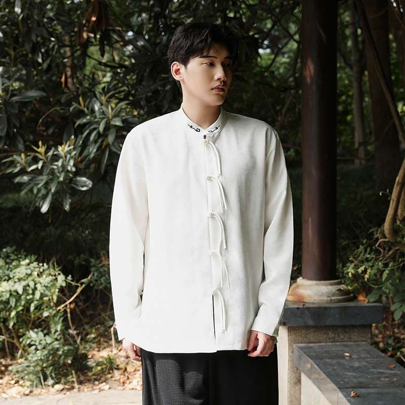 チャイナ服  伝統的チャイナ襟シャツ