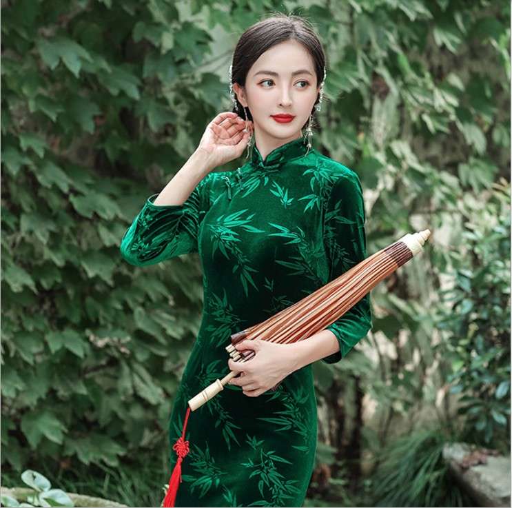 チャイナ服 クラシックチャイナロングドレス