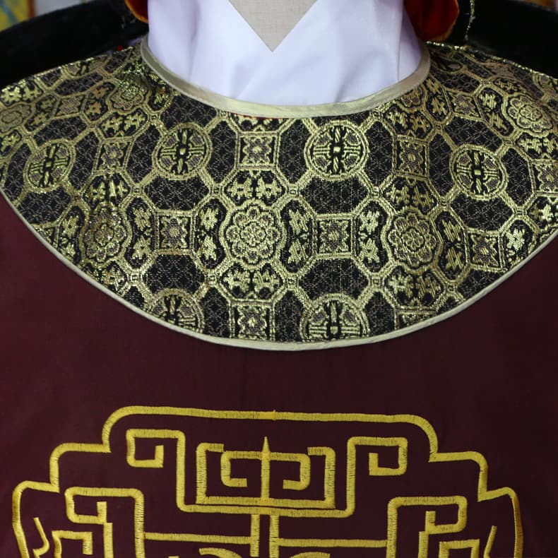 チャイナ服 伝統宮廷風刺繍入り長袖チャイナ服セットアップ