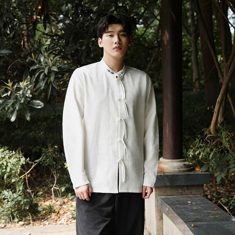 チャイナ服  伝統的チャイナ襟シャツ