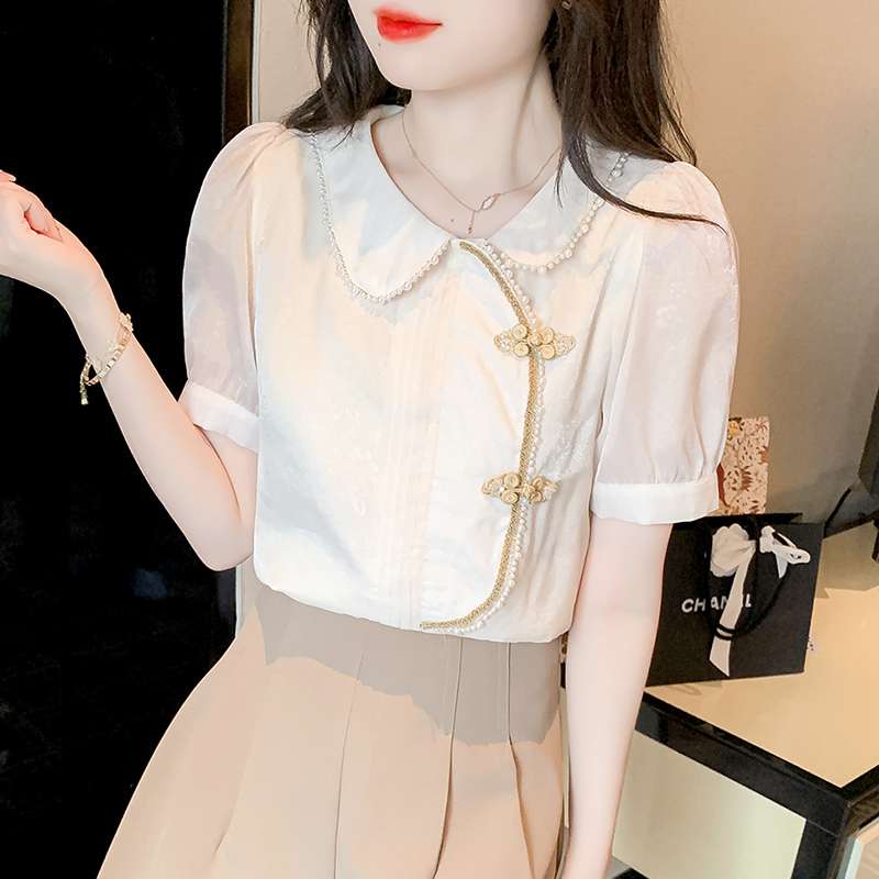 チャイナ服 襟付き セクシー ブラウス